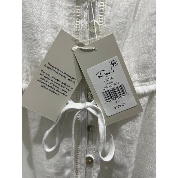NWT Rails Frida Midi Tank Linen Dress in White Sz XS - Picture 12 of 12